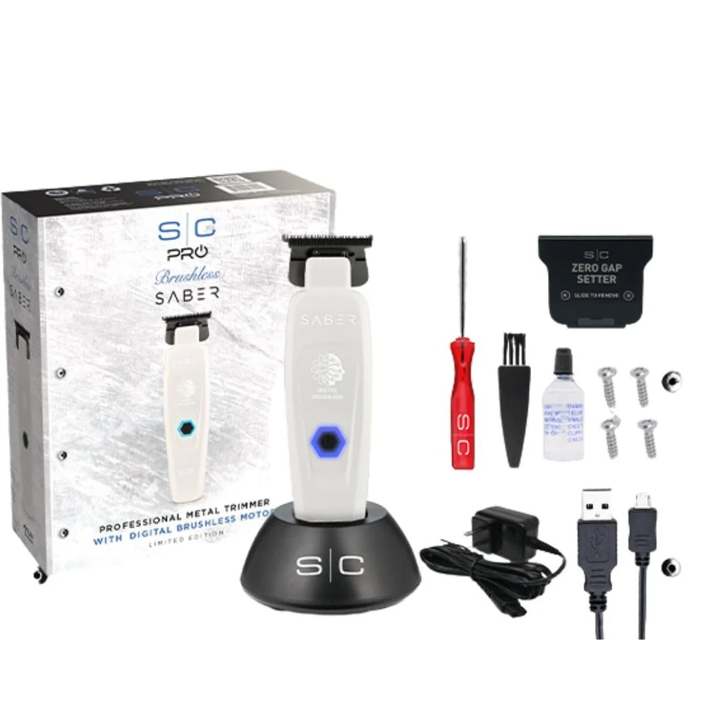 StyleCraft Limited Edition Saber II Cordless Trimmer – White (SC421W)