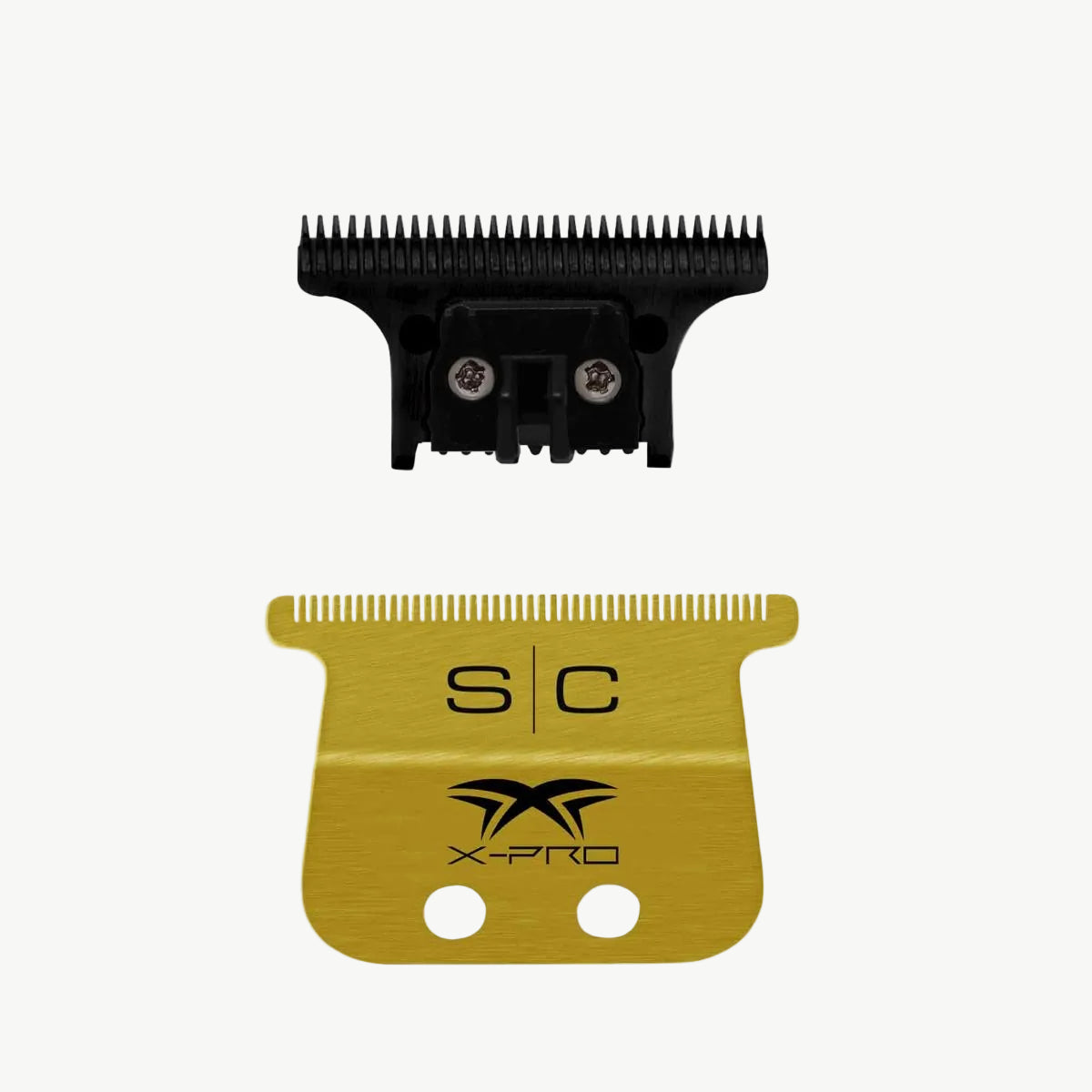 StyleCraft gold titanium X-Pro Wide trimmer blade with Black DLC The One cutter, SC527GB