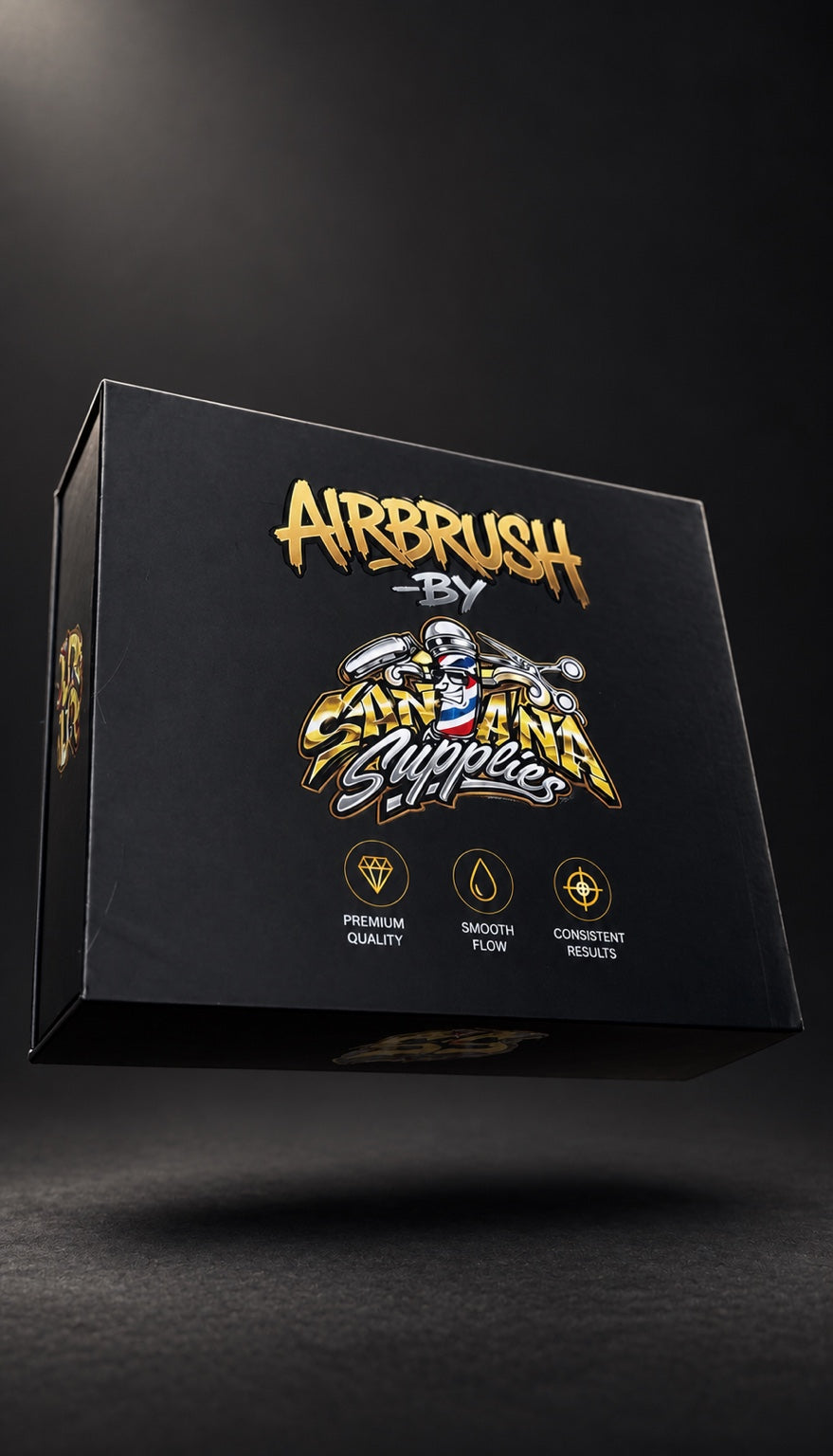 Airbrush By Santana Supplies premium barber airbrush kit packaging