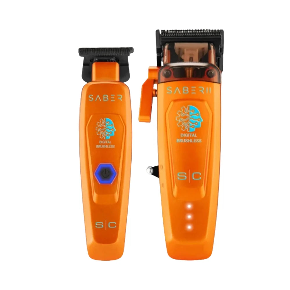 StyleCraft Saber 2 Orange clipper and trimmer bundle